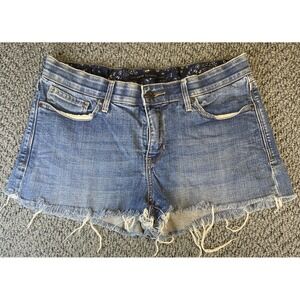 Levis Strauss Sz 12 Blue Jean Cut Off Shorts Jorts Stretch Perfect Waist 525